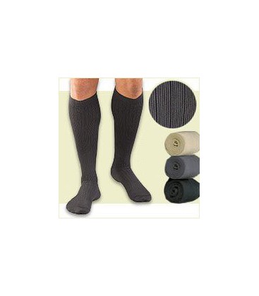 Activa Mens Dress Socks Microfiber Moderate Compression 20-30 mm Hg. Pinstripe. Medium. Charcoal Gray