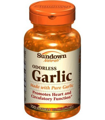 Sundown Odorless Garlic, Softgels - 100ct. Bottles, (Pack of 2)