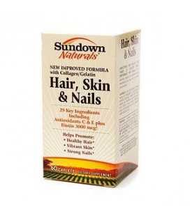 Sundown Naturals Hair, Skin & Nails, Caplets 60 ct (Quantity of 2)