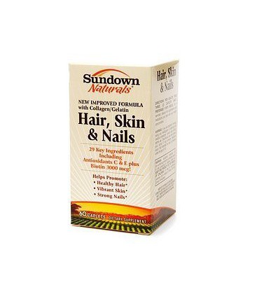 Sundown Naturals Hair, Skin & Nails, Caplets 60 ct (Quantity of 2)