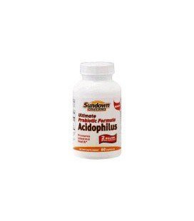 Sundown Naturals Acidophilus, Ultimate Probiotic Formula, Capsules 60 Ea (3 Pack) Total 180 Capsules