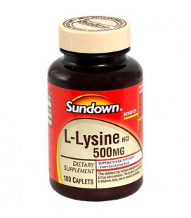 Sundown L-Lysine HCl, 500 mg, 100 Caplets (Pack of 4)