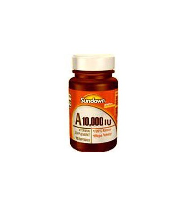 Vitamin A 10000 I.U. Vitamin Supplements Softgels, By Sundown - 100 Softgels