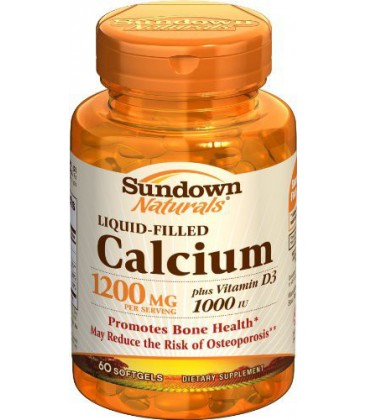 Sundown Calcium 1200+D, 600 mg, 60 Softgels (Pack of 6)