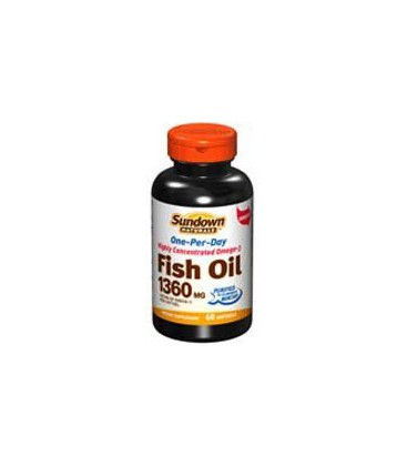 Highly Concentrated Omega-3 Fish Oil by Sundown Naturals - 60 softgels