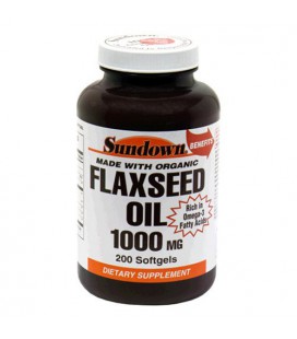 Sundown Flaxseed Oil, 1000 mg, 200 Softgels (Pack of 2)