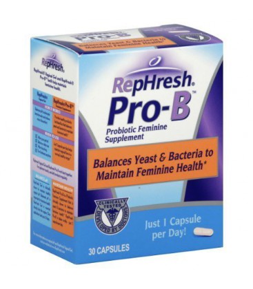 RepHresh Pro-B Probiotic Feminine Supplement, 30-Count Capsu