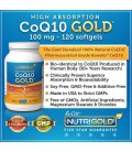 NutriGold CoQ10, 100mg, 120 Softgels - High Absorption CoQ10 GOLD with Kaneka Q10