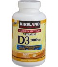 Kirkland Signature Maximum Strength Vitamin D3 2000 I.U. 600 Softgels, Bottle