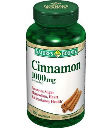 Nature's Bounty Cinnamon 1000mg, 100 Capsules (Pack of 3)