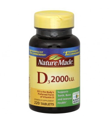 Nature Made Vitamin D3 2000 IU, Value Size, 220-Count