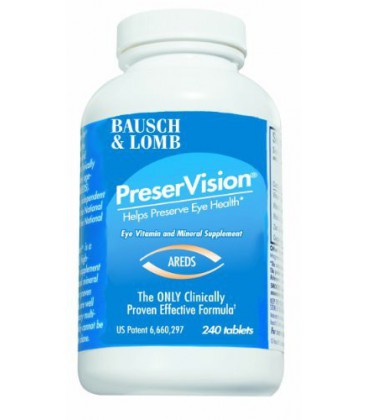 Bausch & Lomb PreserVision Eye Vitamin & Mineral Supplement, 240-Count Tablets