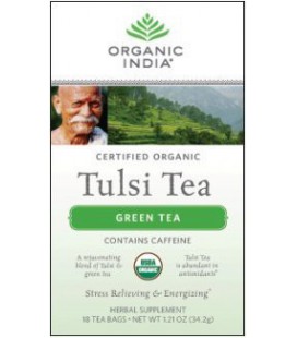 Organic India Tulsi Tea Green - 18 Count bags (Pack of 2)