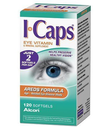 Icaps Areds Formula Eye Vitamin and Mineral Supplement, 120 Softgels,