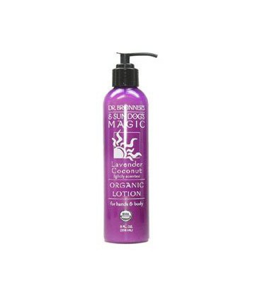 Dr. Bronner's & All-One Organic Lotion for Hands & Body, Lavender Coconut, 8-Ounce Pump Bottle