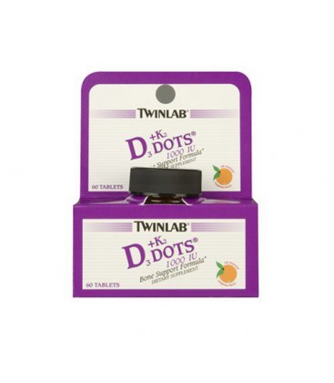 Twinlab Vitamin D3 1000 + K2 Dots, 60 Tablets