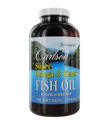 Carlson Labs Super Omega-3 Gems, 1000mg, 360 Softgels