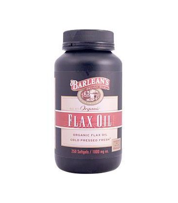 Barlean's Organic Oils Pure Flax Oil, 250 Count Softgels Bottle