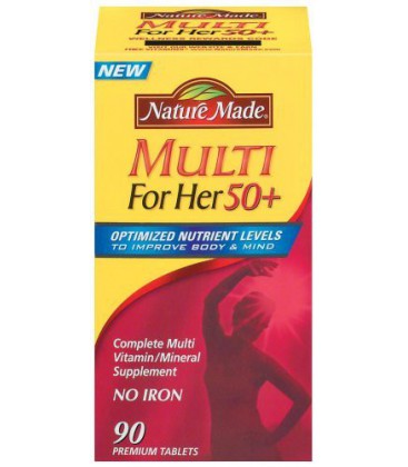 Nature Made Multi For Her 50+ Multiple Vitamin and Mineral, 90 Tablets (Pack of 3)