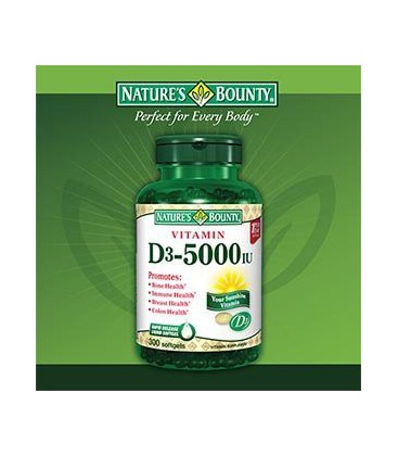 Nature's Bounty Vitamin D3-5000 IU, 300 Softgels