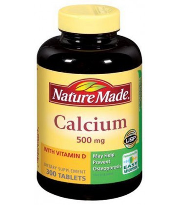 Nature Made Calcium with Vitamin D 500mg, 300 Tablets (Pack of 3)