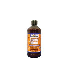 NOW Foods Liquid Multi Vitamin and Mineral Orange Iron Free with Xylitol 16-Ounce