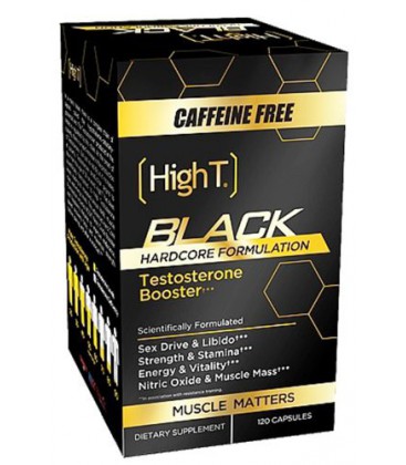 High T - Black Testosterone Booster Hardcore Formulation Caffeine Free - 120 Capsules