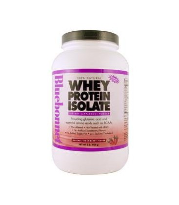 Bluebonnet 100% Natural Whey Protein Isolate Strawberry 2 lbs Powder