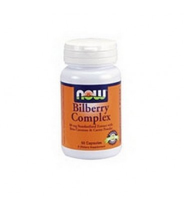 NOW Foods Bilberry Complex with Beta Carotene, 100 Capsules