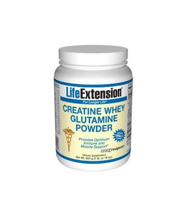 Life Extension Creatine-Whey-Glutamine Powder, Vanilla, 1 Pound