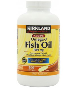 Kirkland Signature Natural Fish Oil Concentrate with Omega-3 Fatty Acids, 400 Softgels