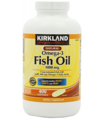 Kirkland Signature Natural Fish Oil Concentrate with Omega-3 Fatty Acids, 400 Softgels