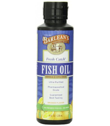 Barlean's Organic Oils Fresh Catch Fish Oil, Orange Flavor, 8-Ounce Bottle