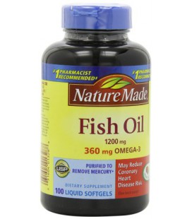 Nature Made Fish Oil Omega-3, 1200mg, 100 Softgels