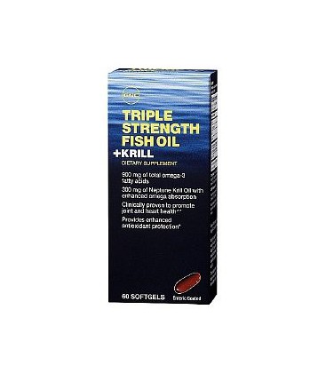 GNC Triple Strength Fish Oil Plus Krill 60 Soft Gels