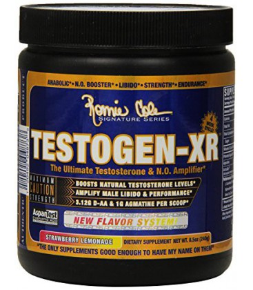 Ronnie Coleman Signature Series Testogen-XR, The Ultimate Testosterone & N.O. Amplifier, Strawberry Lemonade, 240 Gram