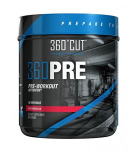 360CUT 360PRE, Great Tasting Pre-Workout Activator for Optimal Muscle Fullness and Pumps, Watermelon, 40 servings