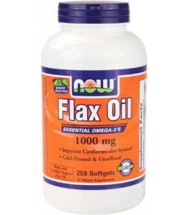 NOW Foods Flax Oil 1000mg, 250 Softgels