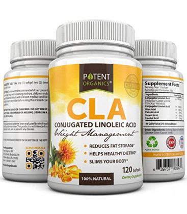 Premium Conjugated Linoleic Acid (CLA) - 1000mg Softgel Capsules - Safflower Extract - Nutritional Body Building Support Supple