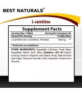 1 L-Carnitine 500 mg 90 Tablets by Best Naturals (L-Carnitine Tartrate) - Boost Cellular Energy* - Manufactured in a USA Based