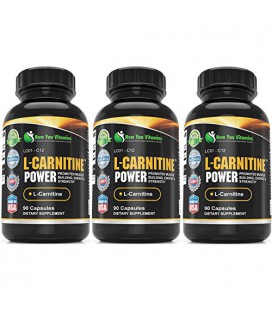 L-Carnitine Power Muscle Building, Energy L-Carnitine 1000mg 270 Capsules 3 Bottles