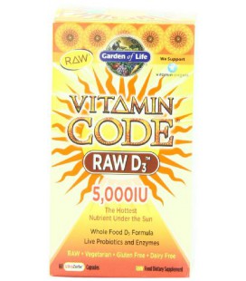 Garden of Life Vitamin Code RAW D3 5000, 60 Capsules