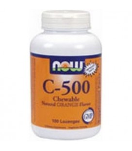 NOW Foods C-500 Chewable Orange, 100 Tablets (Pack of 2)