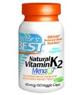 Doctor's Best Natural Vitamin K2 MenaQ7 45mg Vegetable Capsules, 60-Count