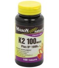 Mason Natural K2 Plus D3 Tablets, 100 Count