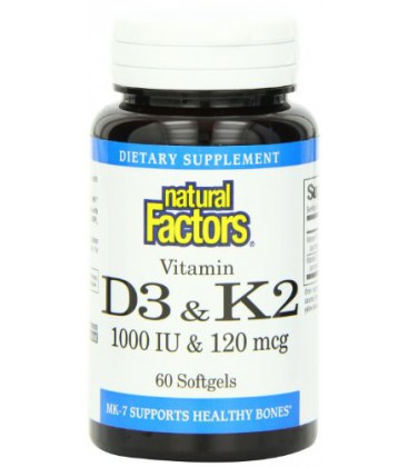 Natural Factors Vitamin K and D Softgels, 60-Count