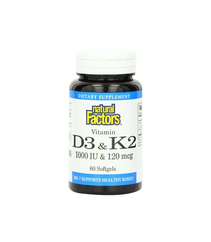 Natural Factors Vitamin K and D Softgels, 60Count