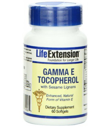 Life Extension Gamma E Tocopherol with Sesame Lignans, Softgels, 60-Count