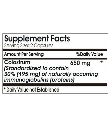 Le colostrum Nouvelle-Zélande Source 650mg * 180 capsules 100% naturel - par EarhNaturalSupplements