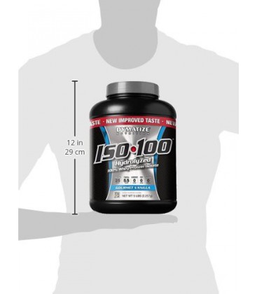 Dymatize ISO 100 Poster entraînement et Récupération suppléments, Gourmet Vanilla, 5 Pound